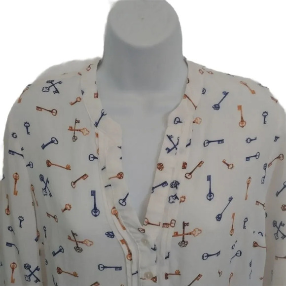 Mandy  Evans Tunic Style Blouse, Keys, M - Picture 2 of 8